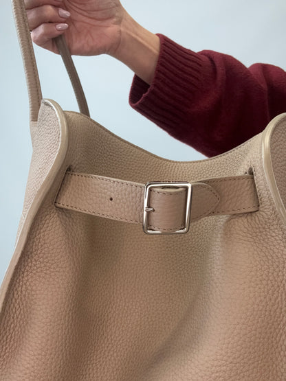 The Row Soft Margaux 15 Bag Beige front view