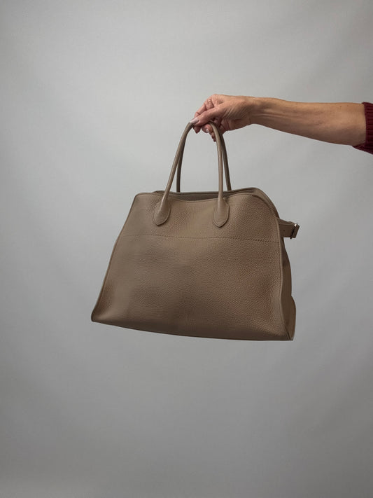 The Row Soft Margaux 15 Bag Beige