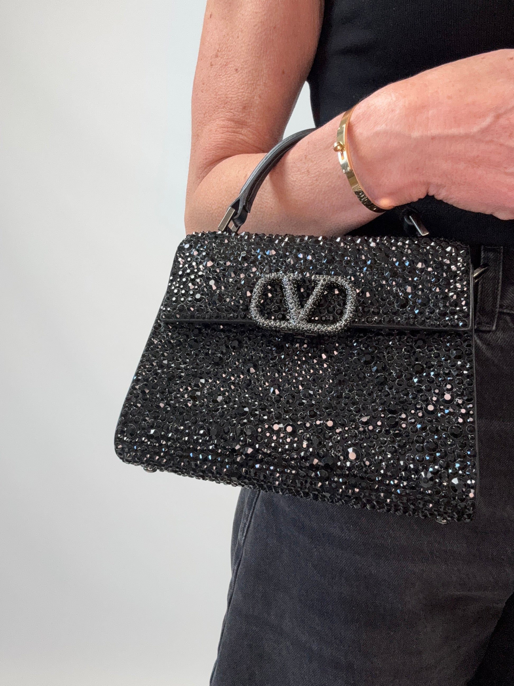 Valentino Garavani Mini VSling - Black modeled 2