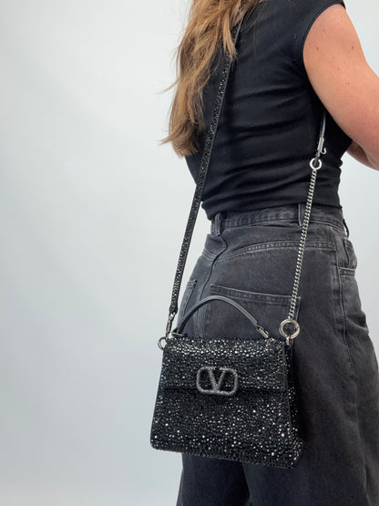 Valentino Garavani Mini VSling - Black modeled