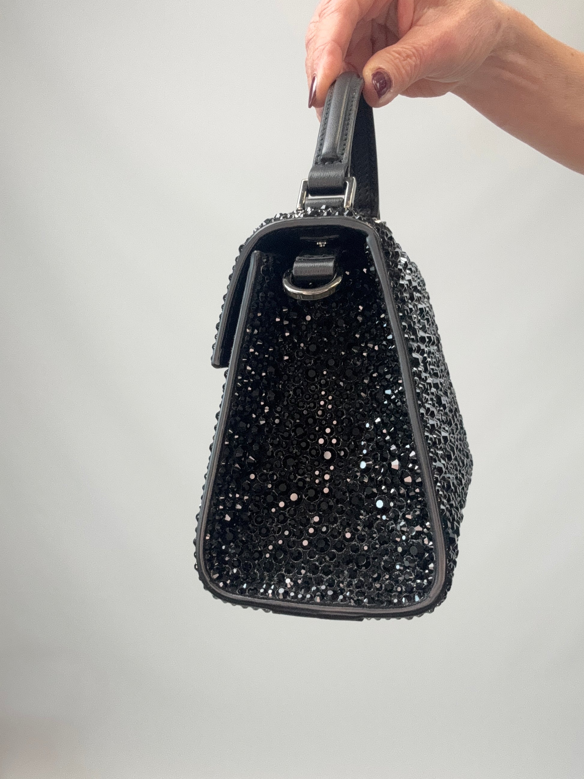 Valentino Garavani Mini VSling - Black right sside of handbag