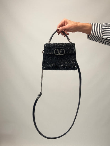 Valentino Garavani Mini VSling - Black with shoulder strap
