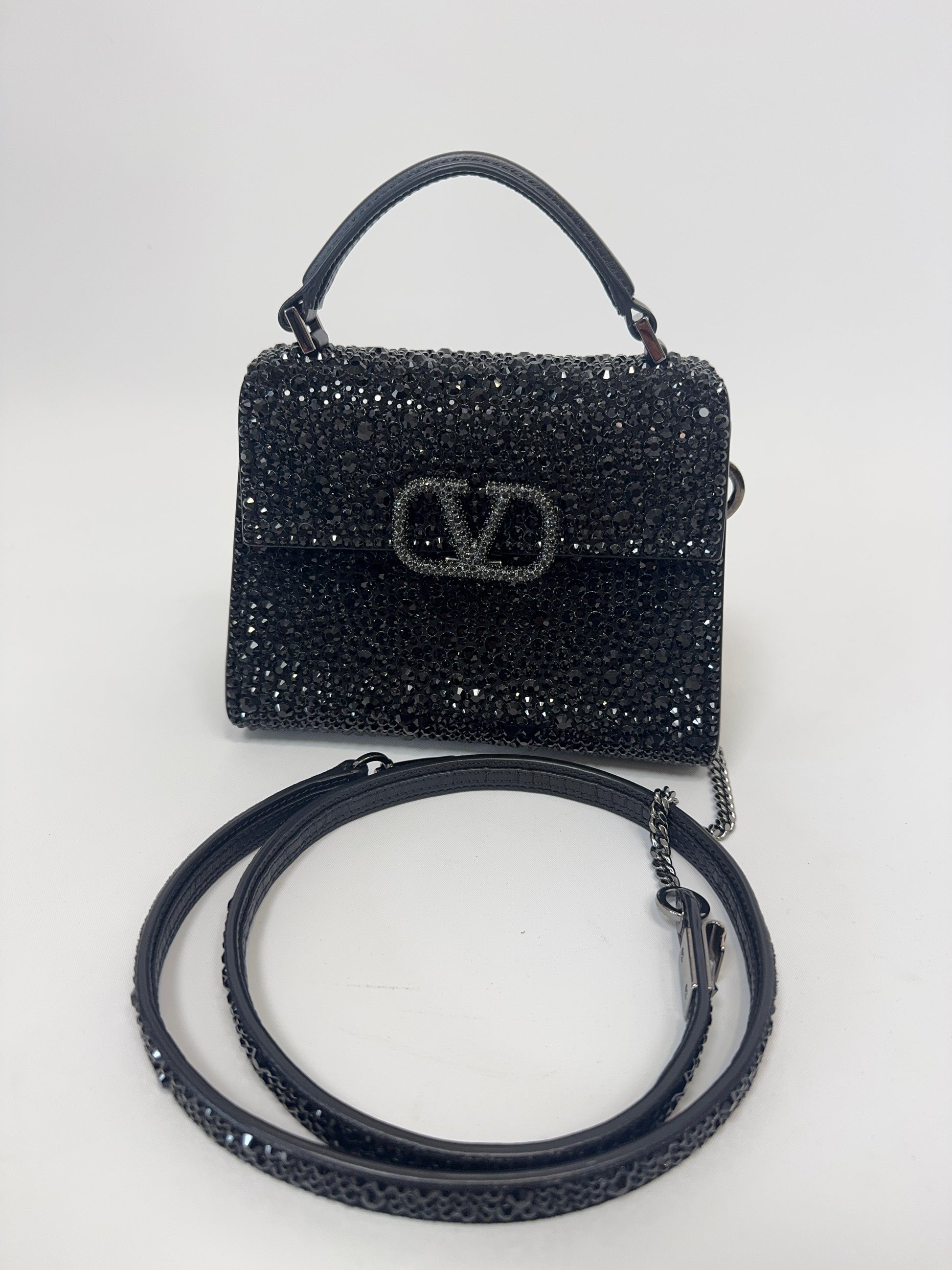 Valentino Garavani Mini VSling - Black with shoulder strap