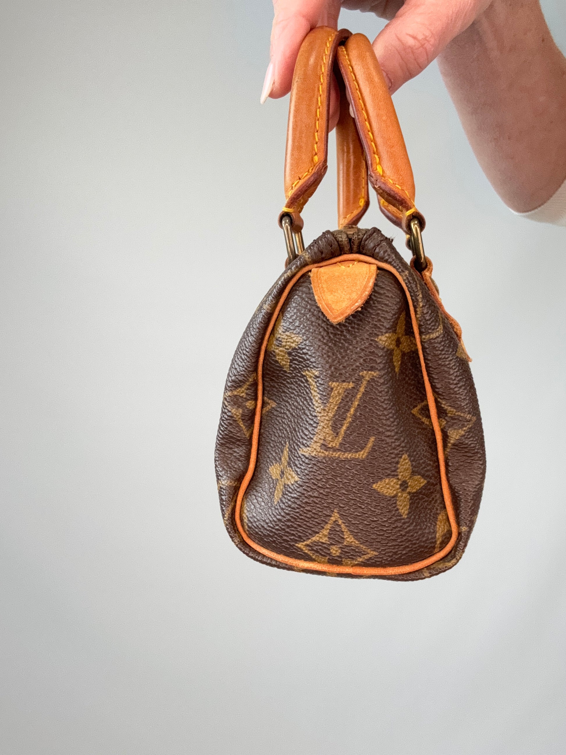 Vintage Louis Vuitton Nano Monogram Speedy  left side