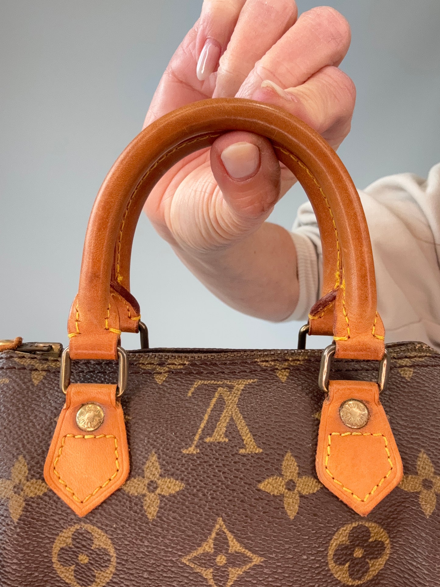 Vintage Louis Vuitton Nano Monogram Speedy top handle on back