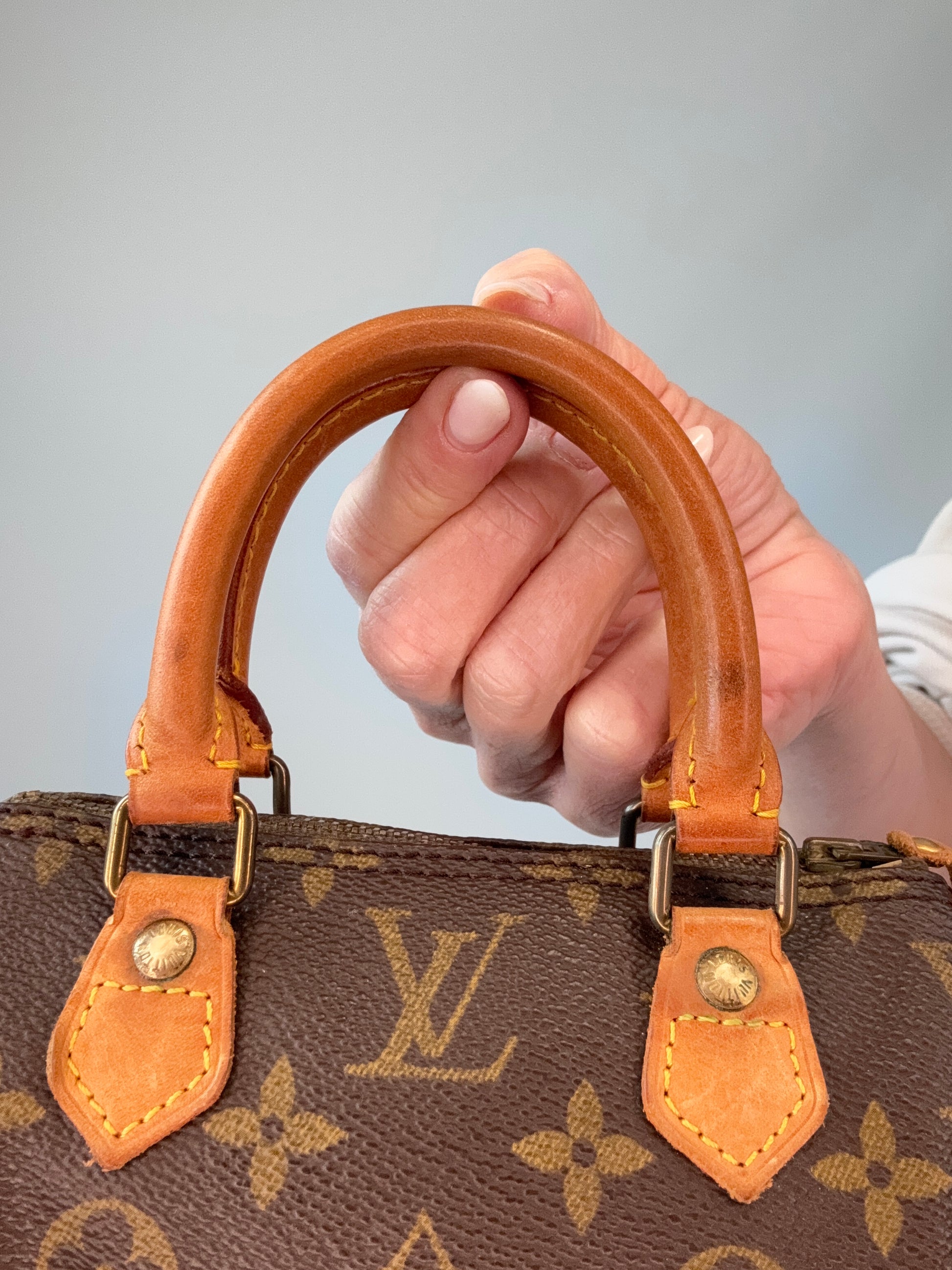 Vintage Louis Vuitton Nano Monogram Speedy  top handle on front