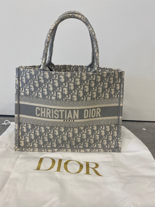 Medium Dior Book Tote Grey Oblique